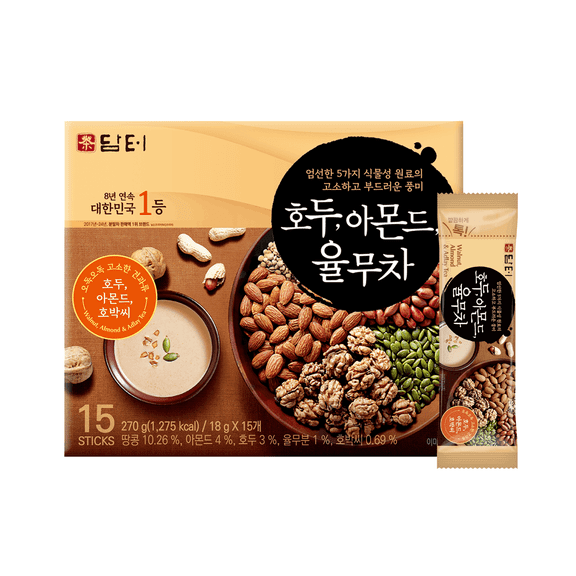 Damtuh Walnut Almond Adlay Powder Drink Mix, 15g x 15 Sticks