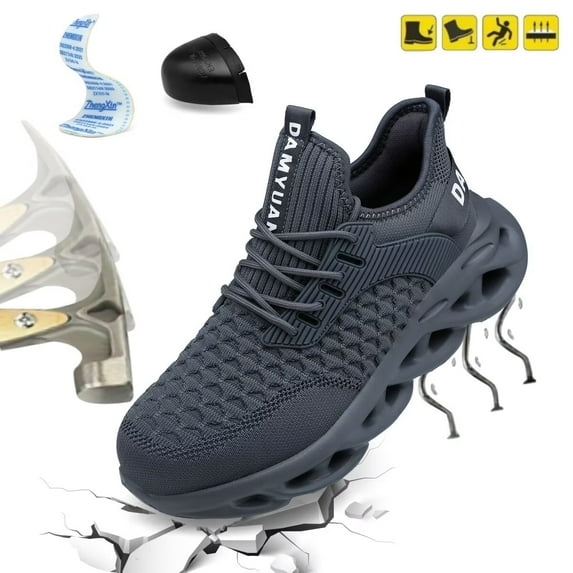 Damyuan Men's Safety Work Shoes Outdoor Fashion Industrial Work Shoes