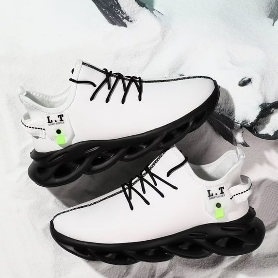 Damyuan Men's Snow Sports Shoes with Winter Plush Warm Outdoor Cotton Shoes Fashion Multi Color Sole Hollow Sports Shoes