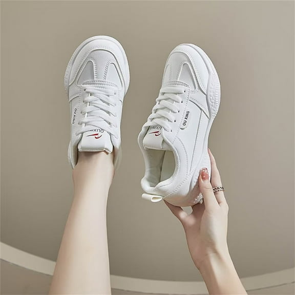 Htcenly Women Walking Shoes Lightweight Casual Leather Sneakers Running Athletic Gym Casual Shoes