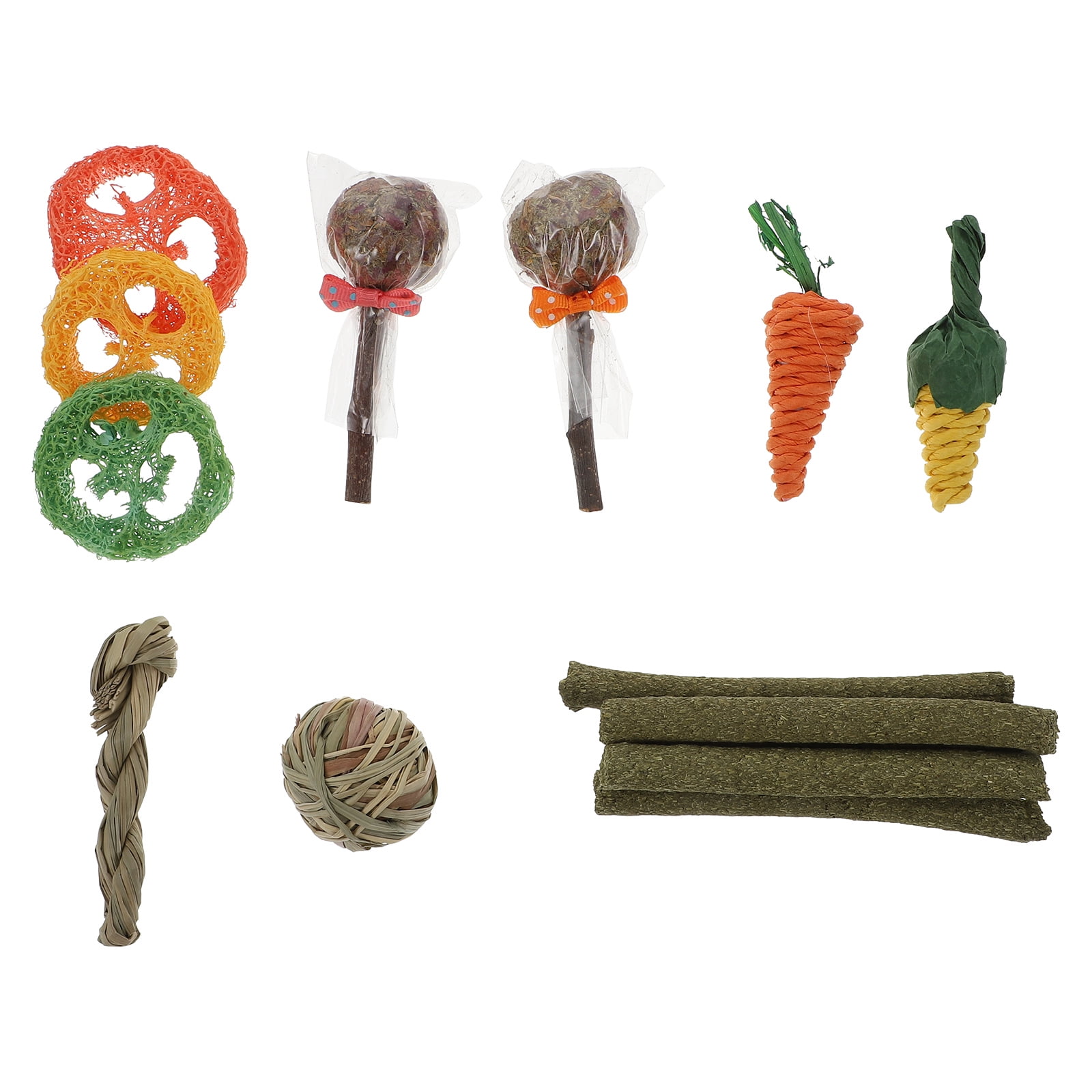 Dan 14pcs Small Pet Hamster Chew Toys Rabbit Bunny Bite Plaything Pet Accessories