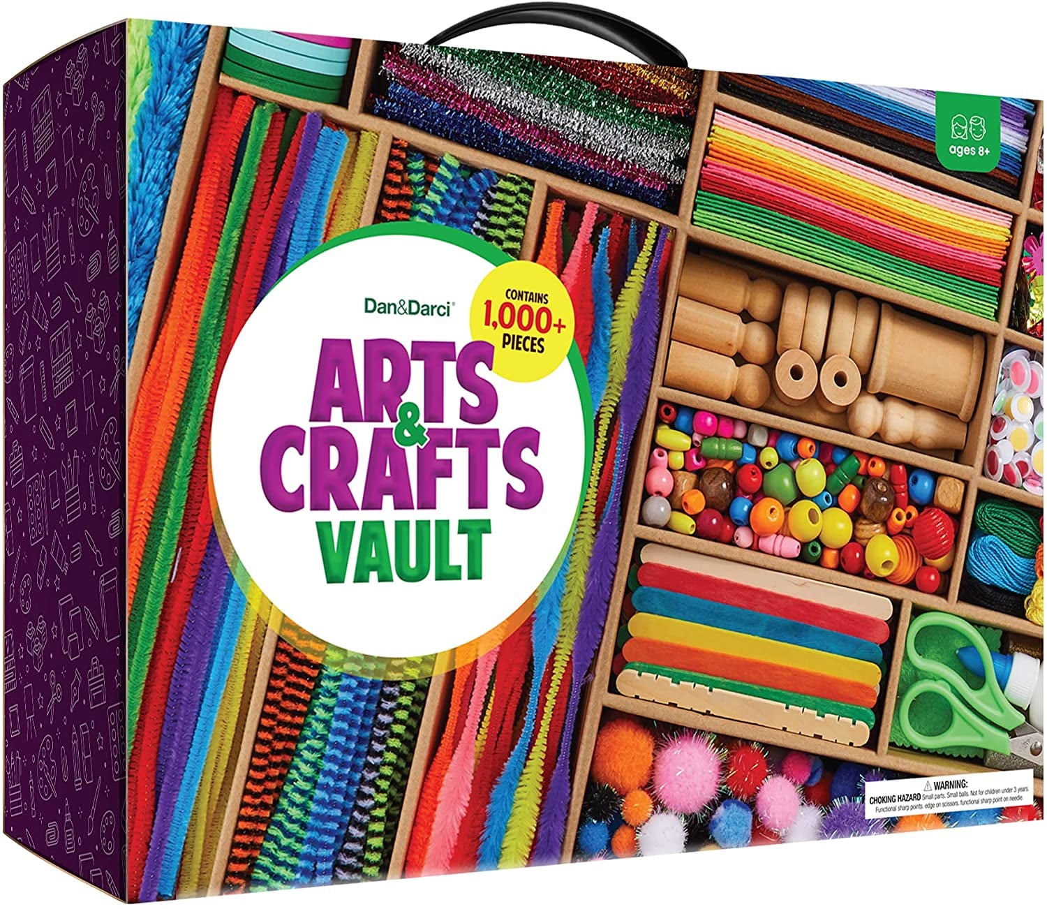Colorful 1000+ Piece Kids Arts and Crafts Vault Kit