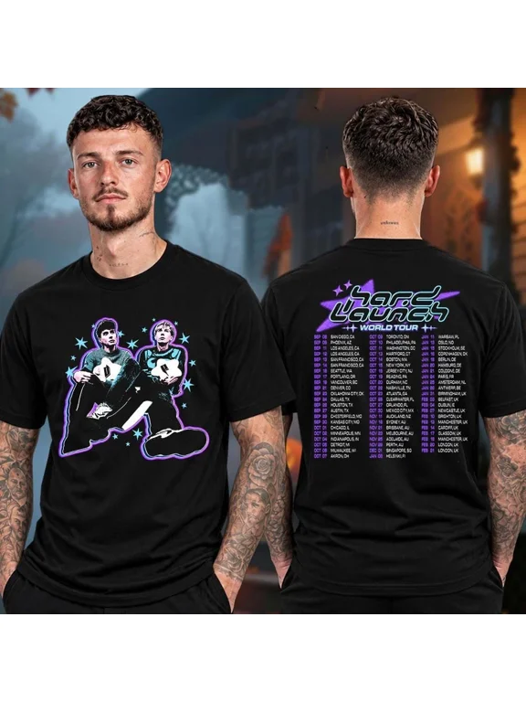 Dan And Phil Hard Launch Tour 2026 2027 Unisex T-shirt For Fan,Black Color,Size L