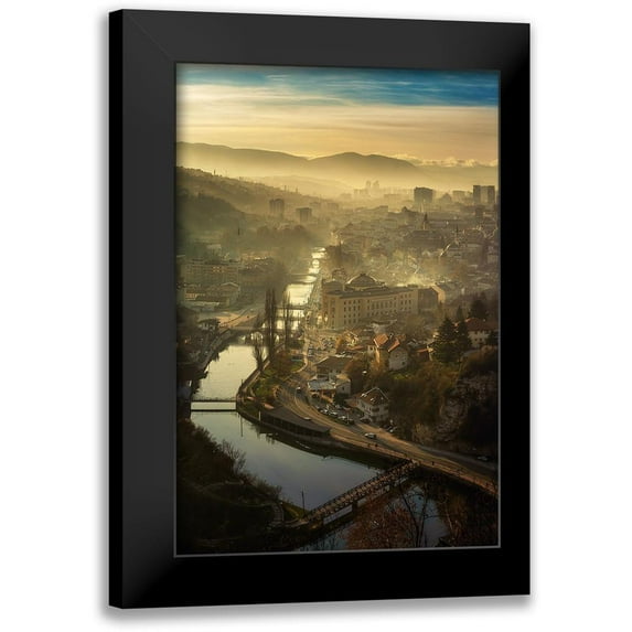 Dan, Bez 17x24 Black Modern Framed Museum Art Print Titled - Sarajevo Sunset