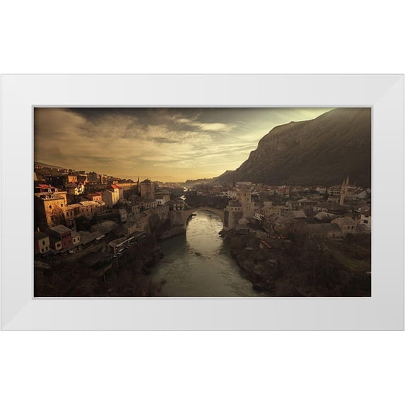 Dan, Bez 24x15 White Modern Wood Framed Museum Art Print Titled - Mostar