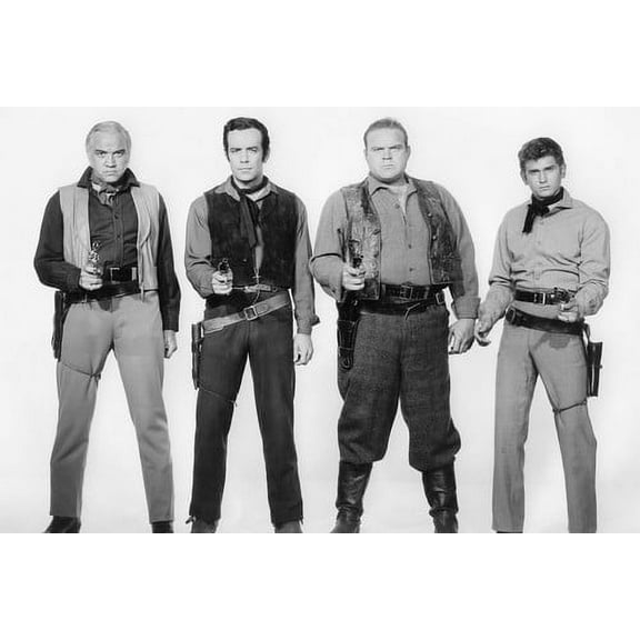 Dan Blocker, Lorne Greene, Pernell Roberts and Michael Landon in Bonanza 24x36 Poster