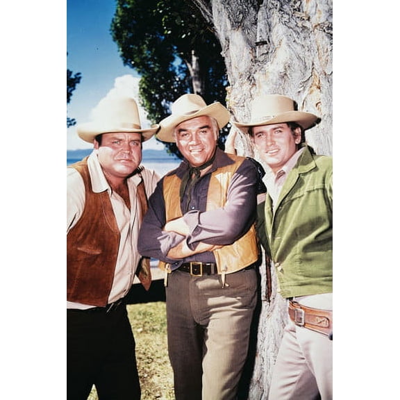 Dan Blocker, Lorne Greene and Michael Landon in Bonanza 24x36 Poster by Tree