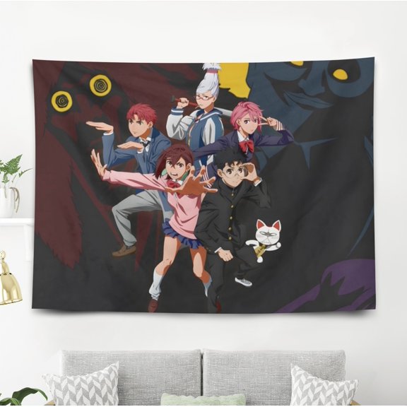 Dan Da Dan First Encounter Tapestry Poster Wall Hanging Art Decor for Living Room Bedroom Dorm Birthday Gift for Kids 80 x 60 inch