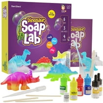 Dan&Darci Dino Soap Making Kit for Boys and Girls of all ages - Dinosaur Science Kit - STEM DIY Activity Craft Kits