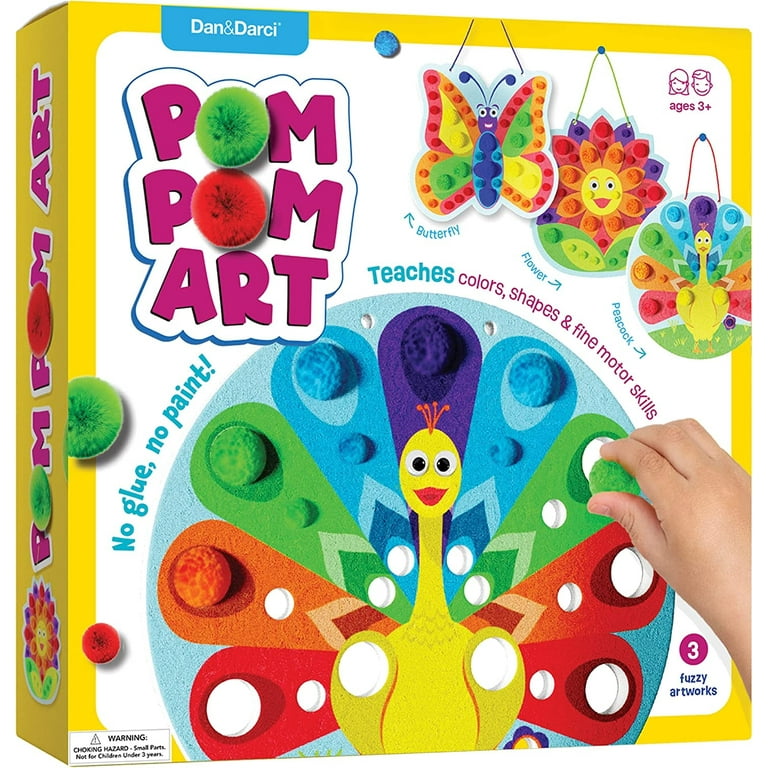 Dan&Darci Pom Pom Arts Crafts Kit for Toddlers, Preschool Craft