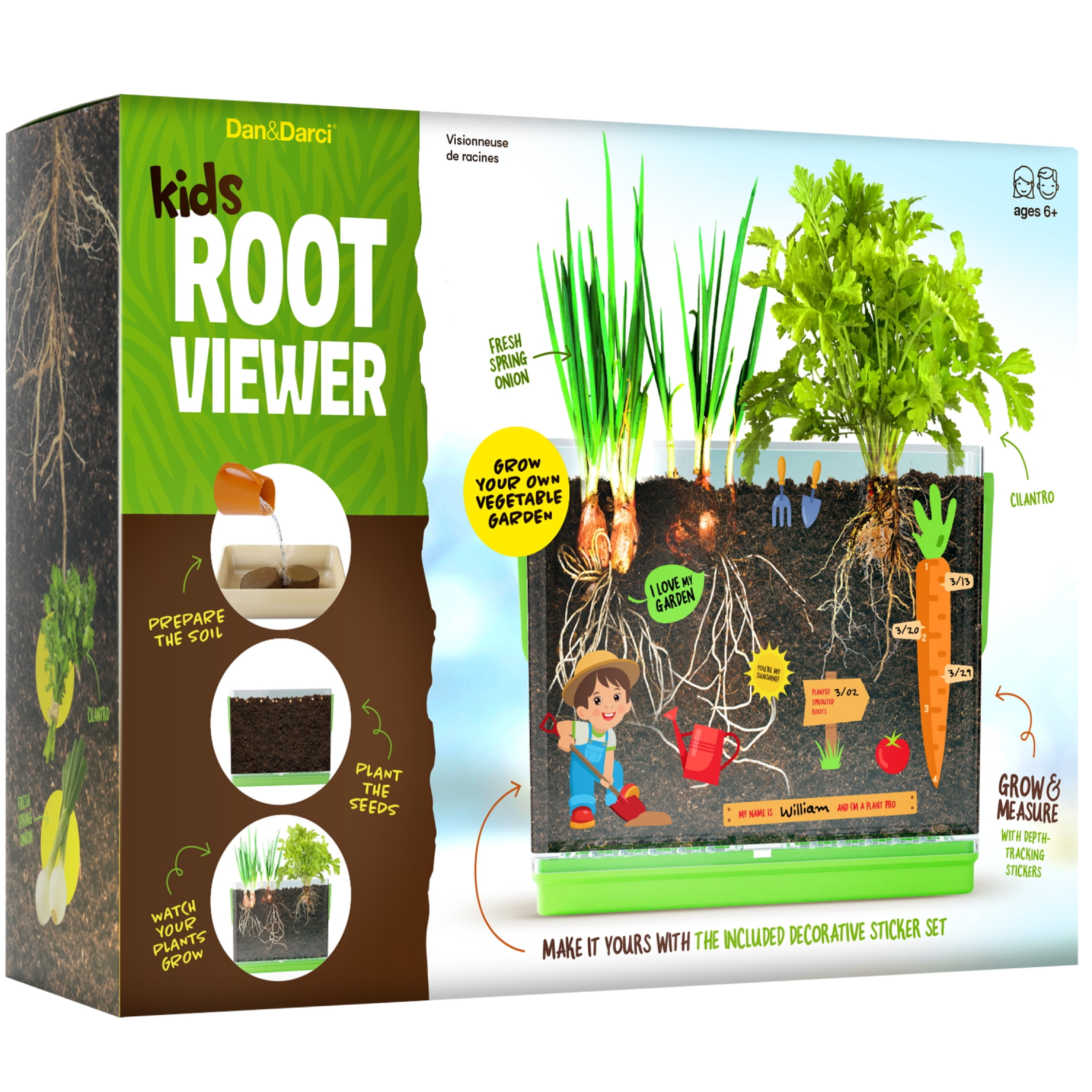 Kids Root Viewer Kit with Transparent Container and Stickers