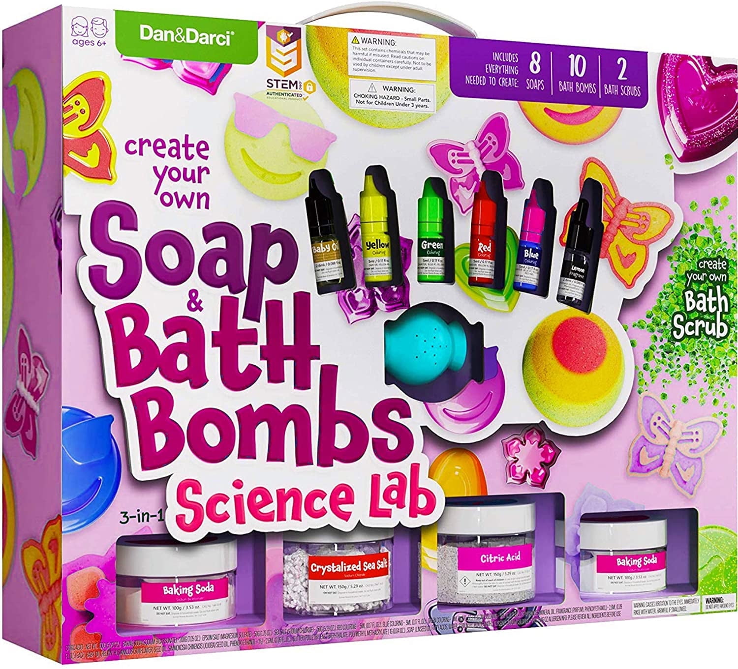 Dan&Darci Soap & Bath Bomb Making Kit for Kids, 3-in-1 Spa Science Kit, Easter Craft Gifts For Girls & Boys Age 6-12 Year Old Girl Crafts Kits : DIY Experiment Toys, Craft Gift For Kids Ages