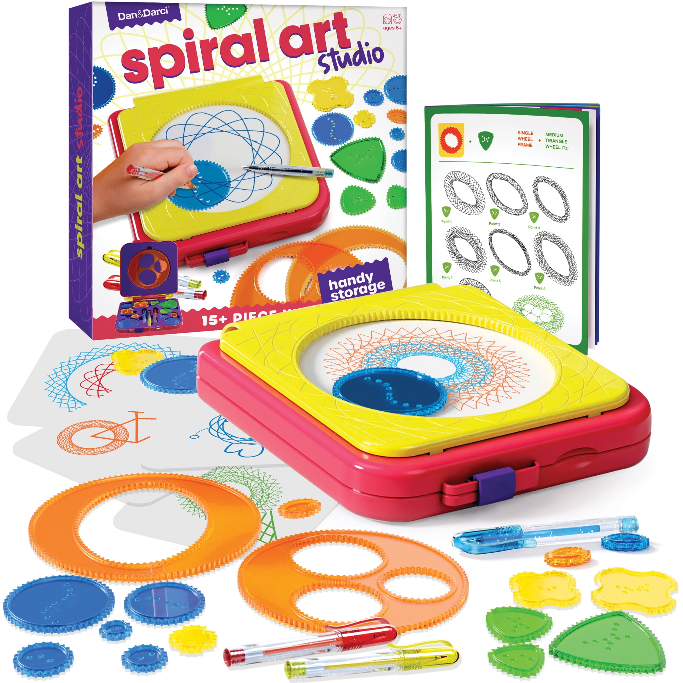 Dan&Darci Spiral Art Kit for Kids - Craft Set for Girls & Boys Ages 6-12 - Gifts for 6, 7, 8. 9, 10 Year Old Girl, Boy - Toys and Crafts Kits Gift - Arts Birthday Retro Vintage Ideas Drawing