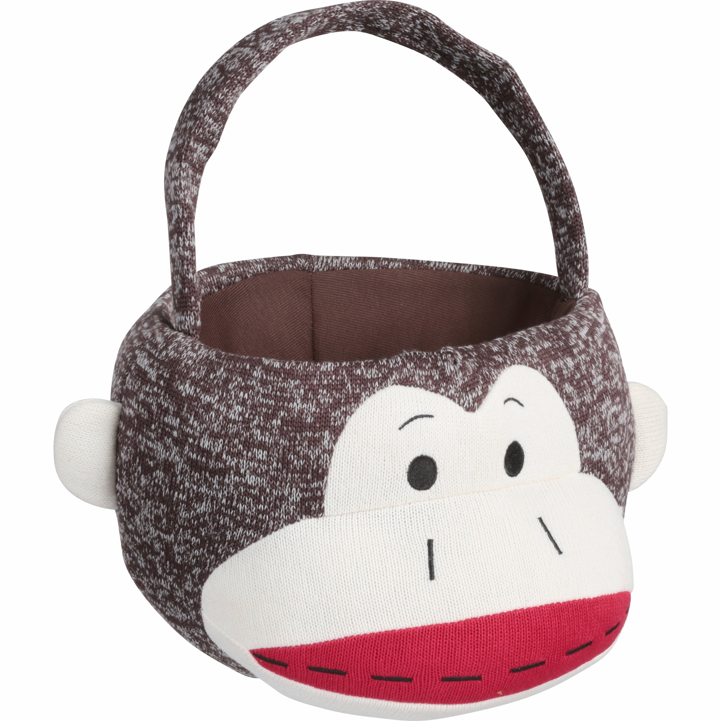 Monkey Embroidered Plush Easter Basket