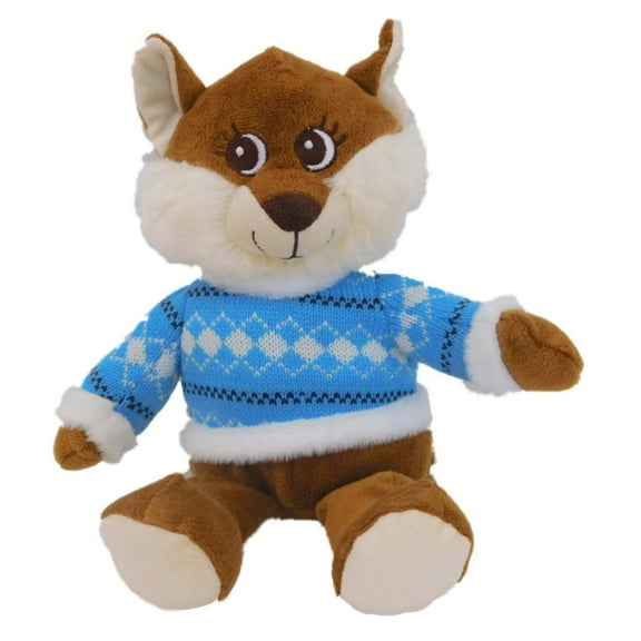 Dan Dee Plush Foxy Fox Stuffed Animal With Blue Sweater 12" Holiday Pal