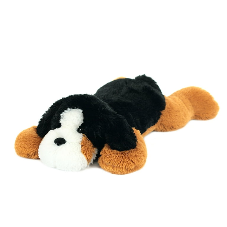Dan Dee Plush Fuzzy Brown Black Laying Puppy Dog 24
