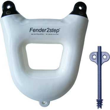 Dan  Fender2Step - Multi-Purpose Boarding Step and Boat  – Easy Access Bumper & Stepping Ladder with Foot Hole - Yacht, Pontoon & Boat Accessories for Docking