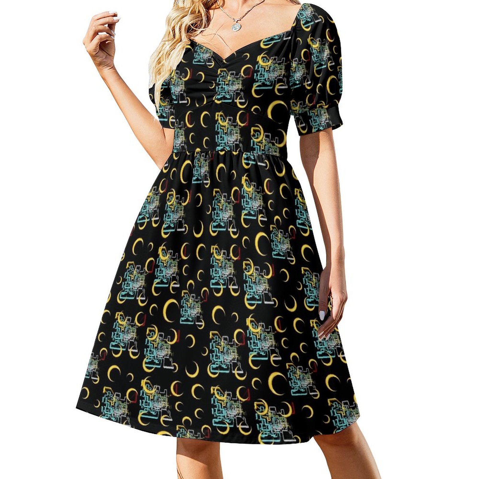 Dan Flashes pattern cool tim robinson Sleeveless Dress women party