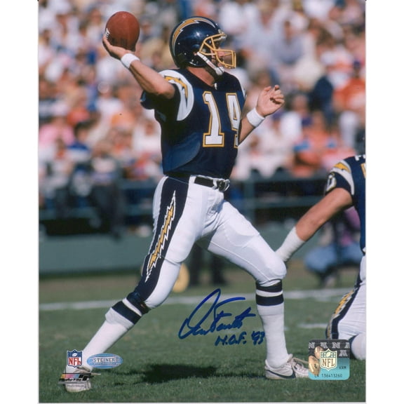Dan Fouts San Diego Chargers Autographed 8" x 10" Throwing Photograph with "HOF 93" Inscription - Fanatics Authentic Certified