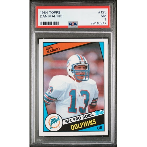 Dan Marino 1984 Topps Football Rookie Card RC #123 Graded PSA 7
