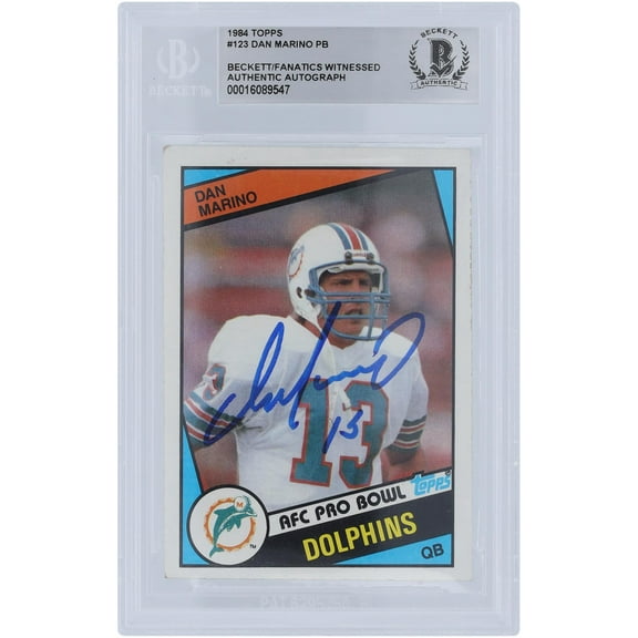 Dan Marino Miami Dolphins Autographed 1984 Topps Series 1 #123 Beckett Fanatics Witnessed Authenticated Rookie Card - Fanatics Authentic Certified