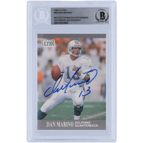 Dan Marino Miami Dolphins Autographed 1991 Fleer Ultra #88 Beckett Fanatics Witnessed Authenticated Card - Fanatics Authentic Certified