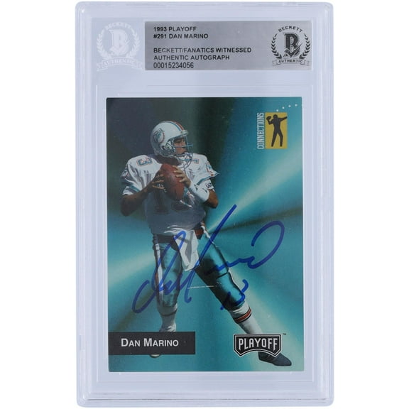 Dan Marino Miami Dolphins Autographed 1993 Playoff #291 Beckett Fanatics Witnessed Authenticated Card - Fanatics Authentic Certified