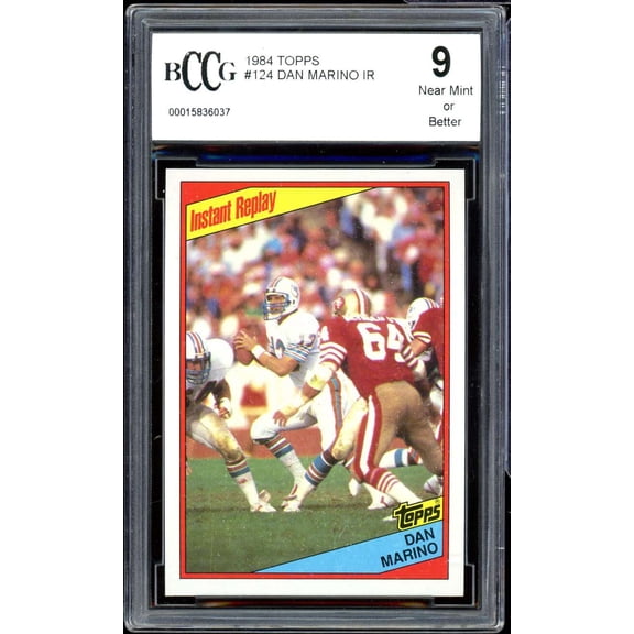Dan Marino Rookie Card 1984 Topps Instant Replay #124 BGS BCCG 9