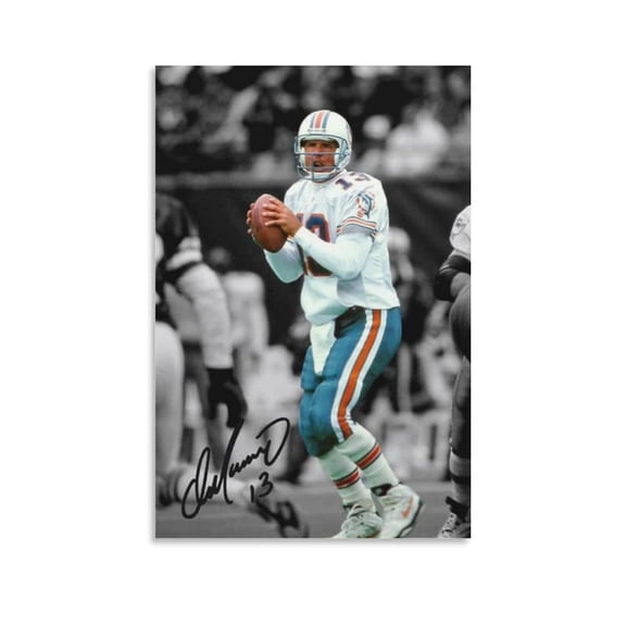 Dan Marino Signed Poster Canvas Art Poster and Wall Art Picture Print Modern Family bedroom Decor Posters 12x18inch(30x45cm)