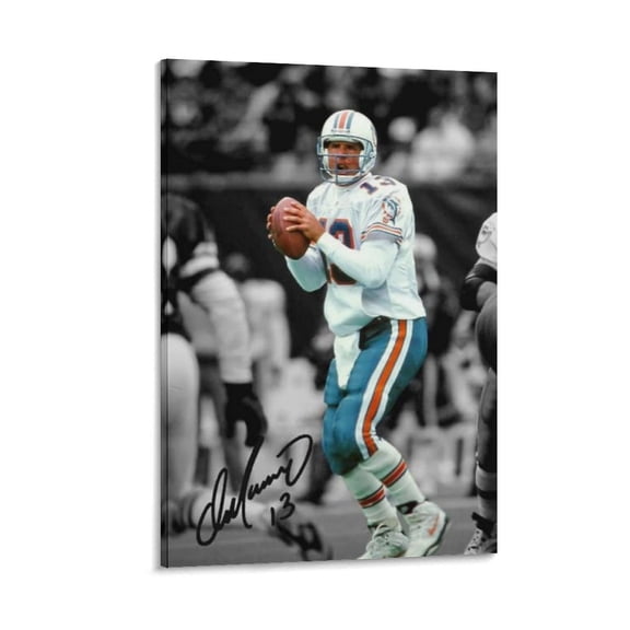 Dan Marino Signed Poster Wall Art Poster Scroll Canvas Painting Picture Living Room Decor Home 16x24inch(40x60cm)
