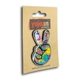thumbnail image 1 of Dan Morris Peace Fingers Pin - Peace Hand Double Butterfly Backings Enamel Lapel Pin - 5cmx2.5cm, 1 of 7