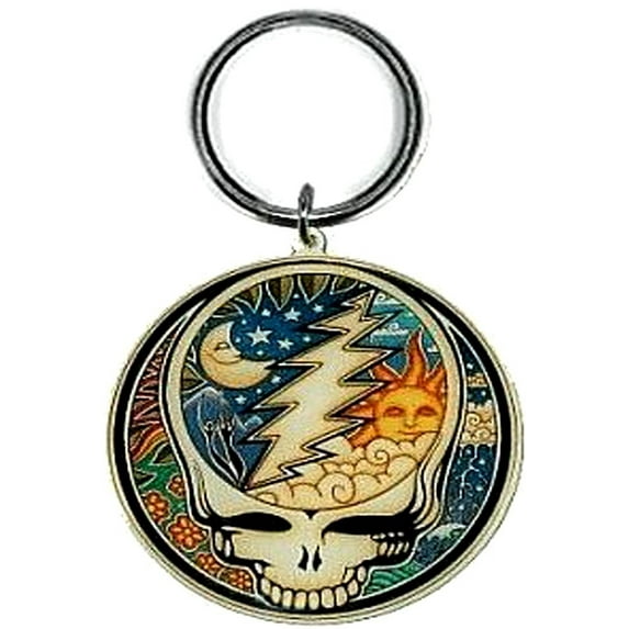 Dan Morris Steal Your Face - Grateful Dead, Durable METAL KEYCHAIN for Car Motorcycle Home Office Work Keys - 2" x 2"