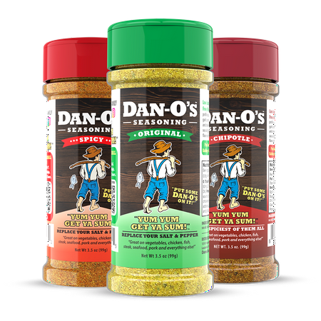 Dan-O's Seasoning Small 3 Bottle Combo - Original, Spicy, & Chipotle (3.5 oz)