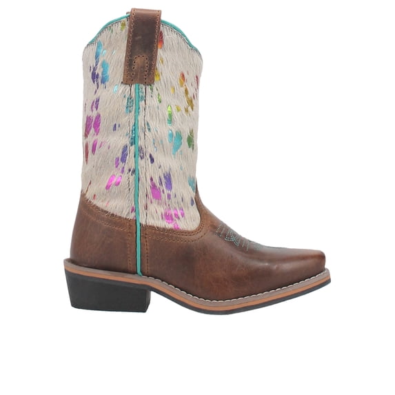 Dan Post Boots Girls Rumi Cow Metallic Square Toe Cowboy Mid Calf Boots