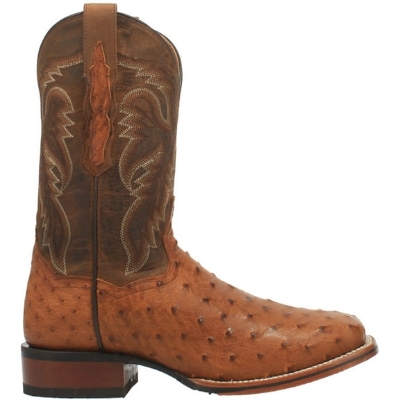 Dan Post Boots Mens Alamosa Embroidered Ostrich Square Toe Pull On Cowboy