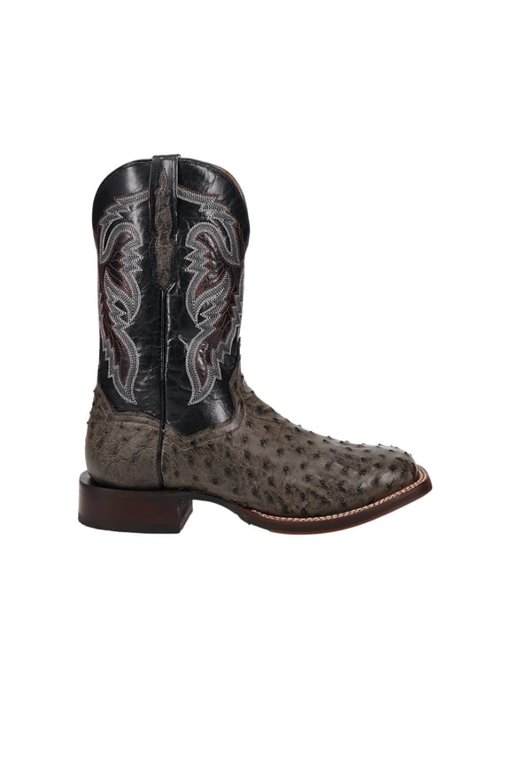 Boots Mens Alamosa Embroidered Ostrich Pull On Square Toe Cowboy