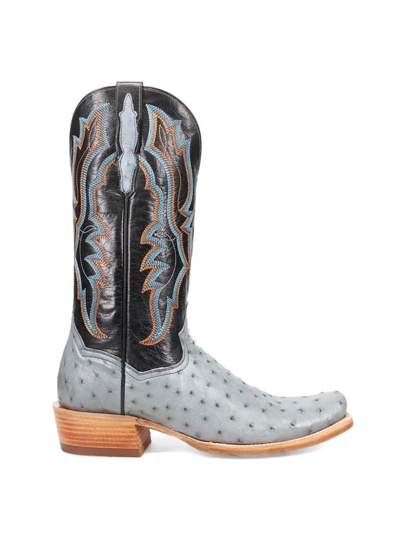 Boots Mens Brady Full Quill Ostrich Embroidered Square Toe Pull On