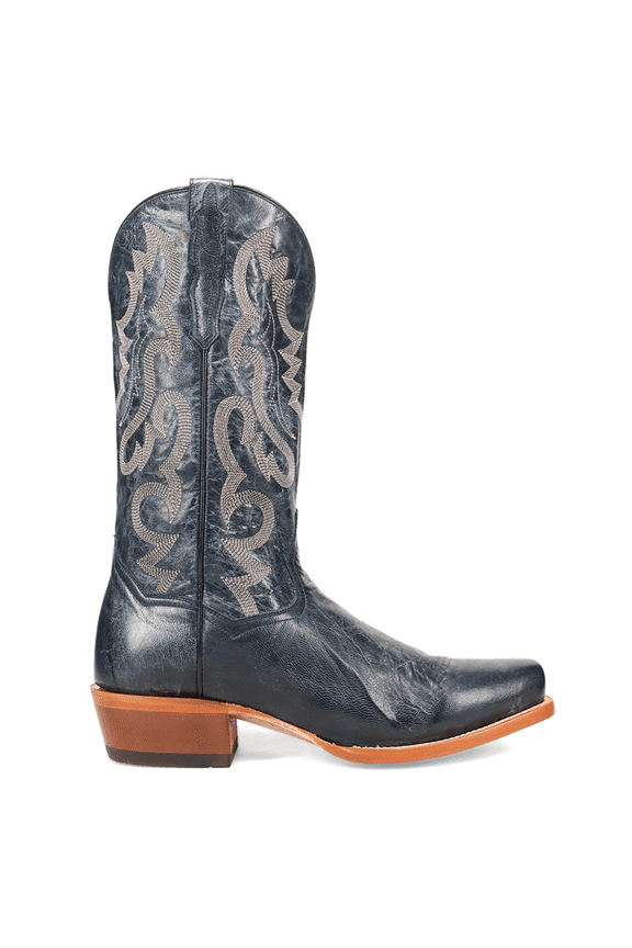 Boots Mens Calvin Embroidered Square Toe Pull On Cowboy Mid Calf