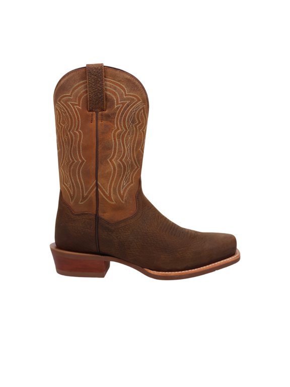 Boots Mens Creed Embroidered Pull On Square Toe Cowboy Mid Calf B