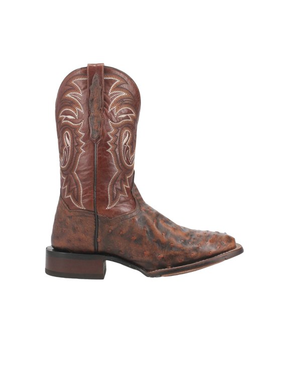 Boots Mens Dillinger Full Quill Ostrich Embroidered Square Toe Pul