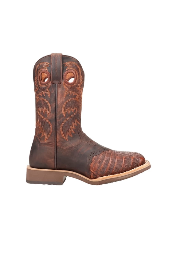 Boots Mens Egan Embroidered Pull On Square Toe Cowboy Mid Calf D