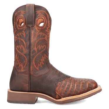 Dan Post Boots Mens Egan  Embroidered Square Toe Pull On Cowboy  Mid Calf D