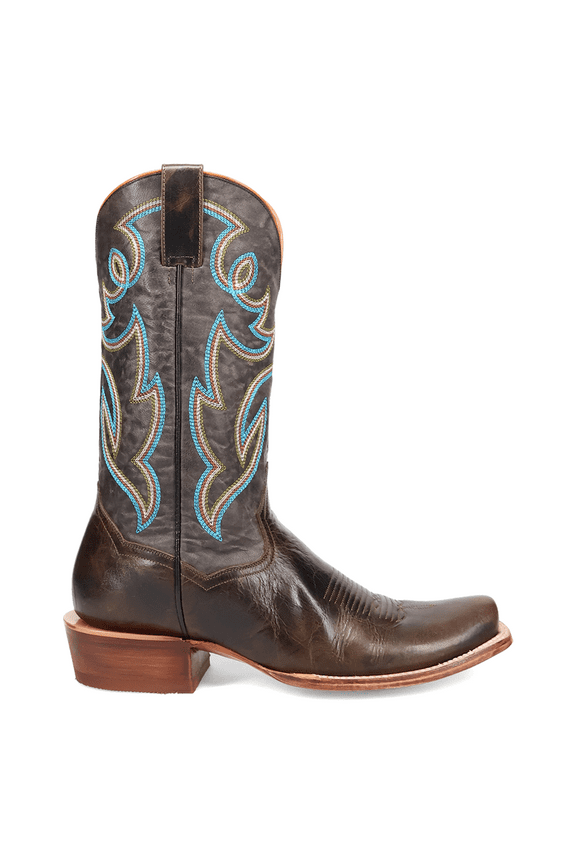Boots Mens Freeman Embroidered Square Toe Cowboy Mid Calf Boots