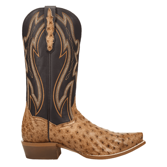 Dan Post Boots Mens Grit Full Quill Ostrich Snip Toe Cowboy  Mid Calf Boots