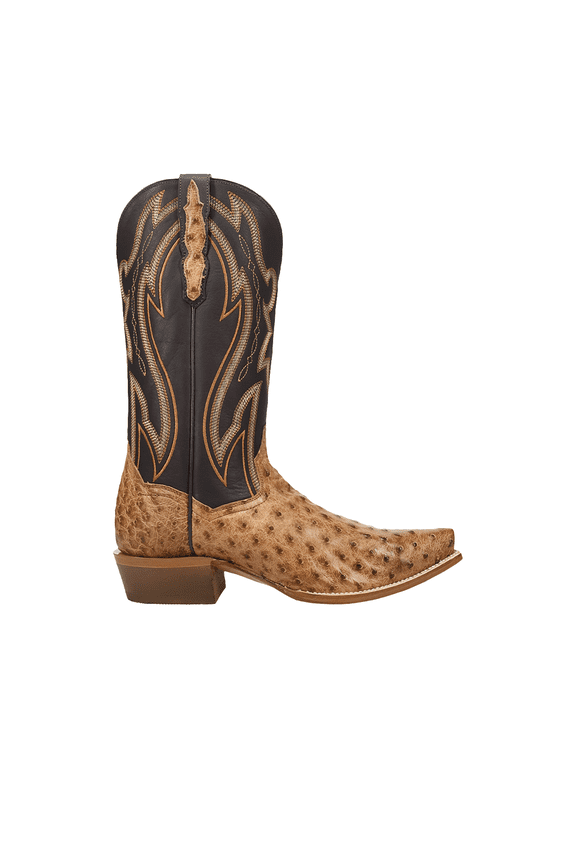 Boots Mens Grit Full Quill Ostrich Snip Toe Cowboy Mid Calf Boots