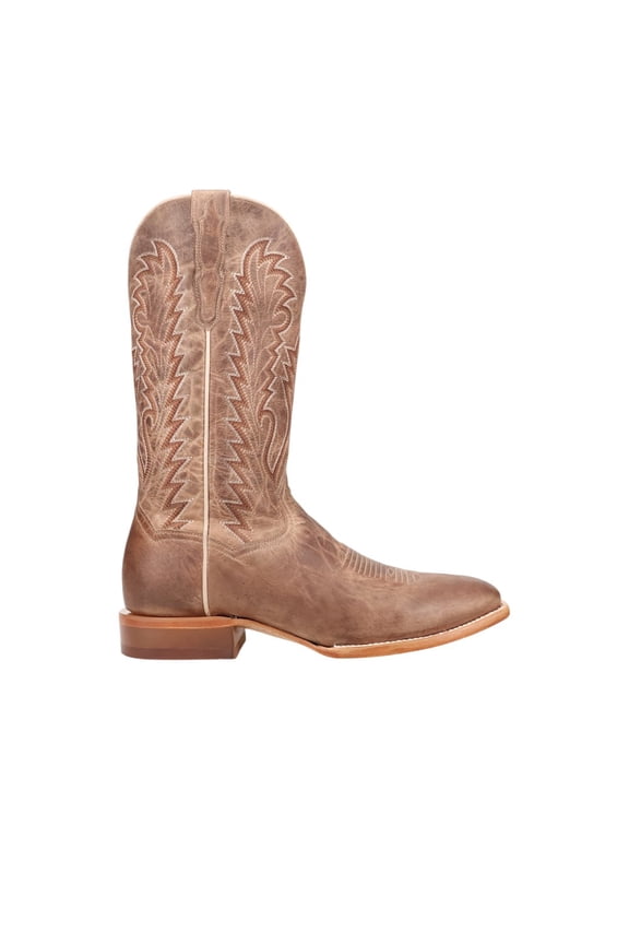 Boots Mens Jerry Embroidered Pull On Square Toe Cowboy Mid Calf B