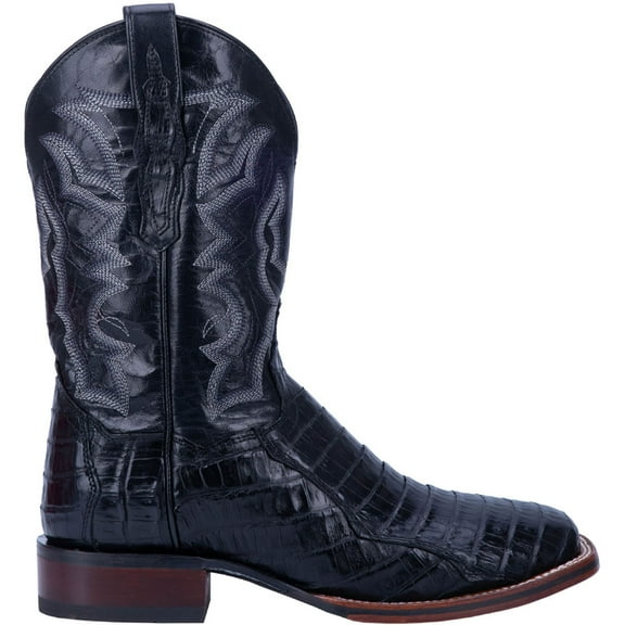 Dan Post Men's Kingsly Exotic Caiman Western Boot Broad Square Toe Black 8 D(M) US