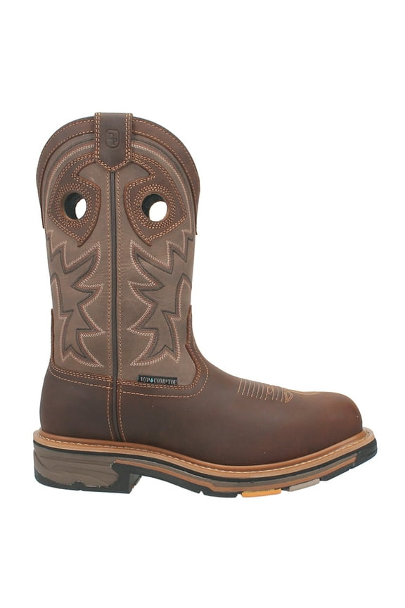 Men's Kirk 11" Pull-On Waterproof Work Boot Broad Square Toe Tan 10 D(M) US