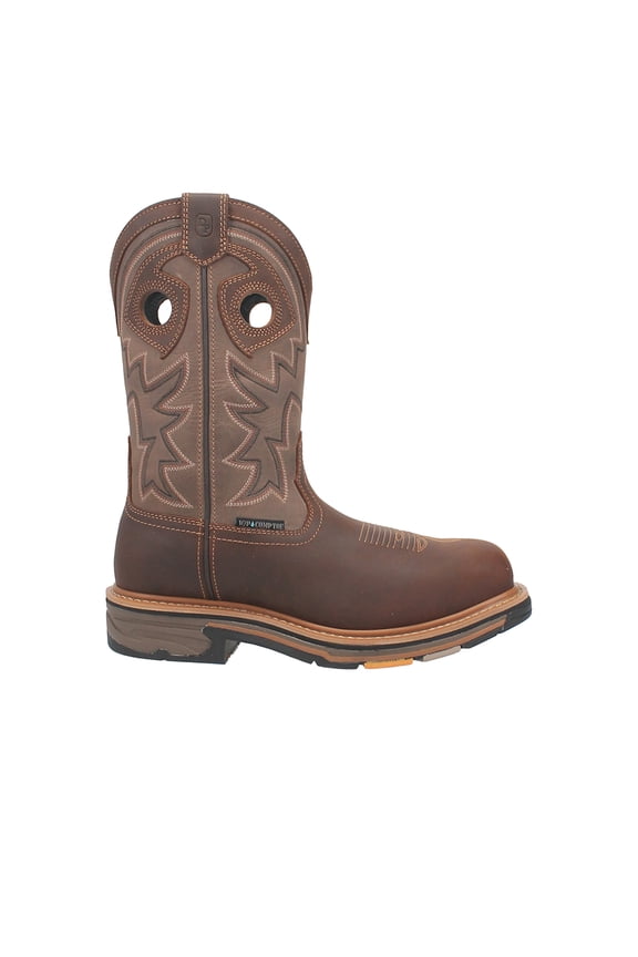 Men's Kirk 11" Pull-On Waterproof Work Boot Broad Square Toe Tan 10 D(M) US