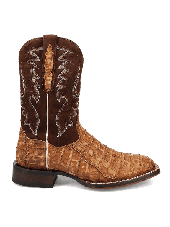 Boots Mens Leon Embroidered Square Toe Pull On Cowboy Mid Calf D